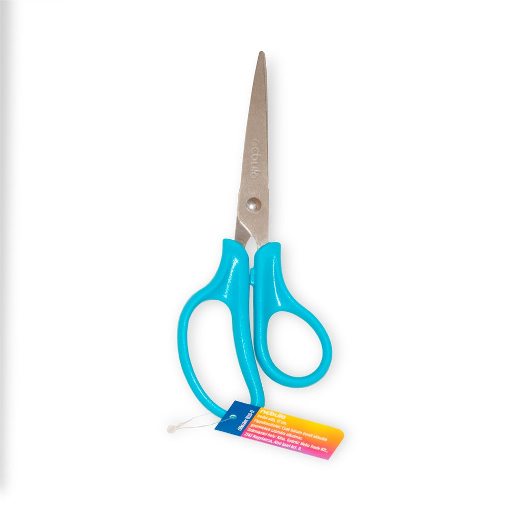 Olló 17cm, hegyes, ergonomikus, iskolai, Nebulo kép