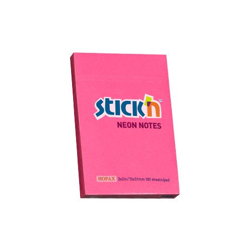 Öntapadós jegyzettömb STICK`N 76x51mm neon pink 100 lap