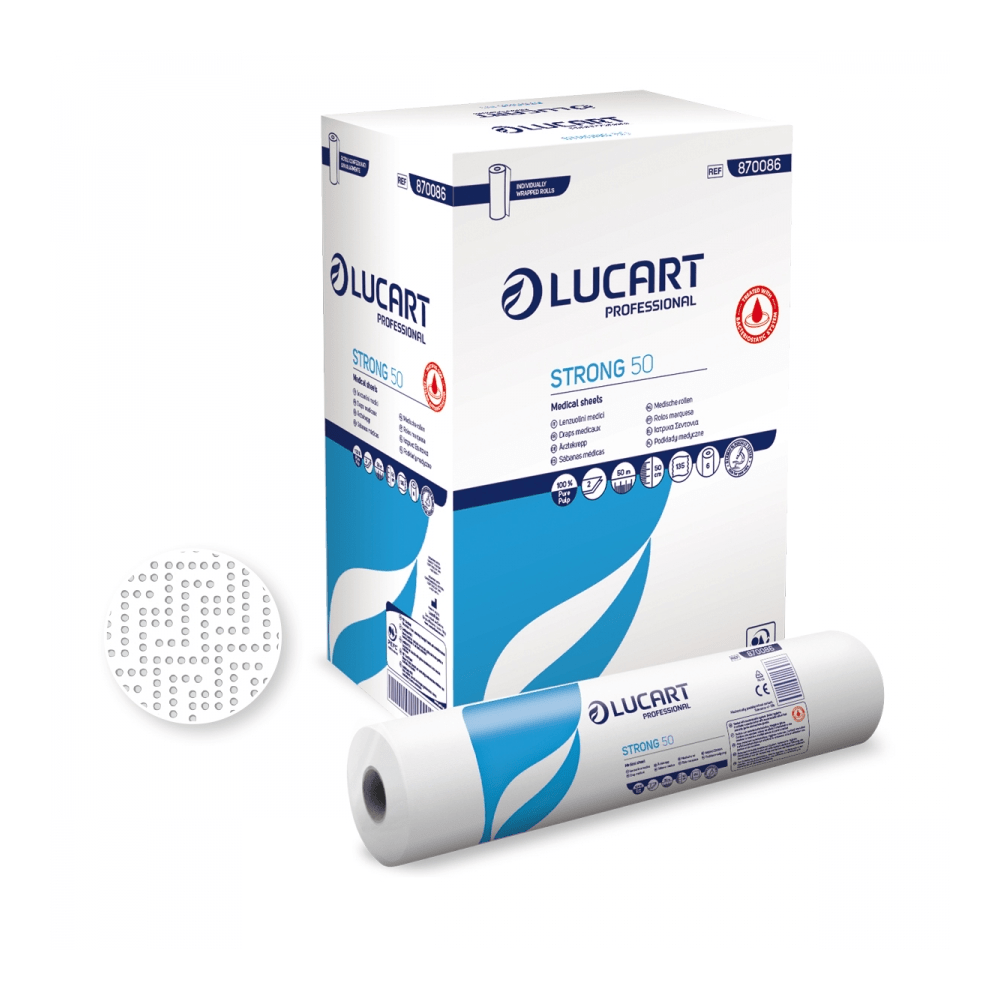 Orvosi papírlepedő 2 réteg 100 % cellulóz 50 m 50 x 37 cm lap 6 tek/karton Strong Lucart_870086 kép