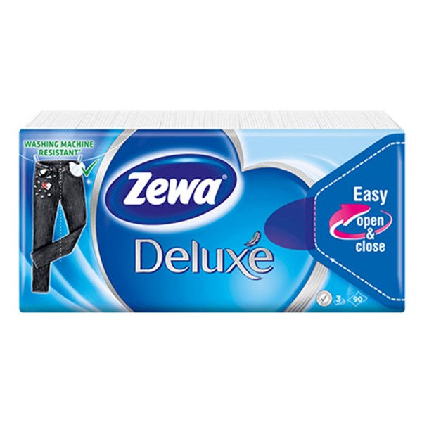 Papírzsebkendő ZEWA Delux 3 rétegű 10x10 darabos Normál