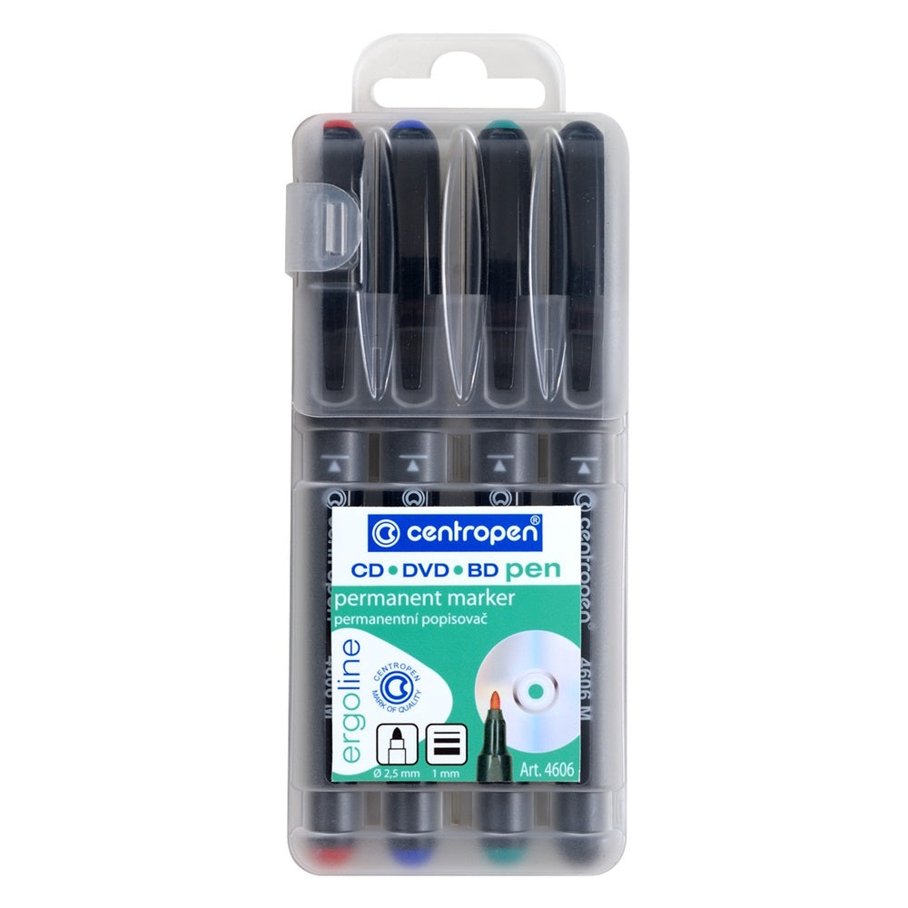 Alkoholos marker 1mm, CD/DVD Liner M Centropen 4606 4-es klt kép