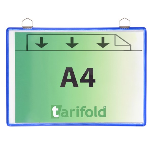 Prospektustartó DJOIS A/4 fekvő oldalt nyitott kék 5 darabos