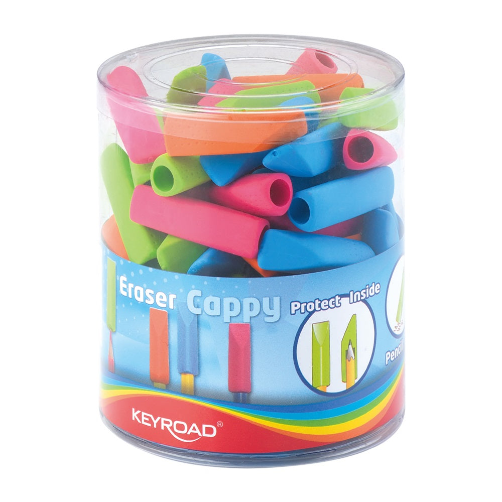 Radír, ceruzavégre PVC mentes 72 db/display Keyroad Cappy vegyes színek kép