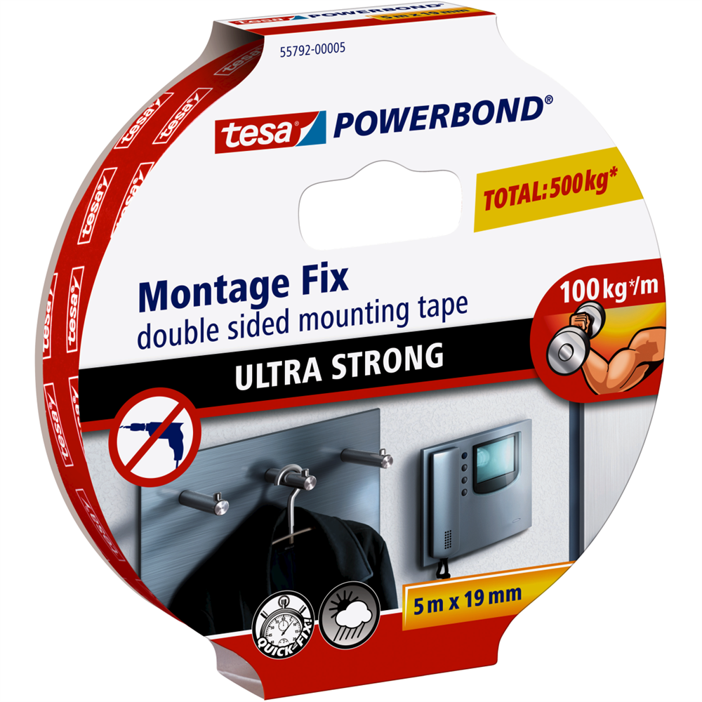 Ragasztószalag kétoldalas, rögzítószalag ultra erős 19mmX5m PowerBOND Tesa kép
