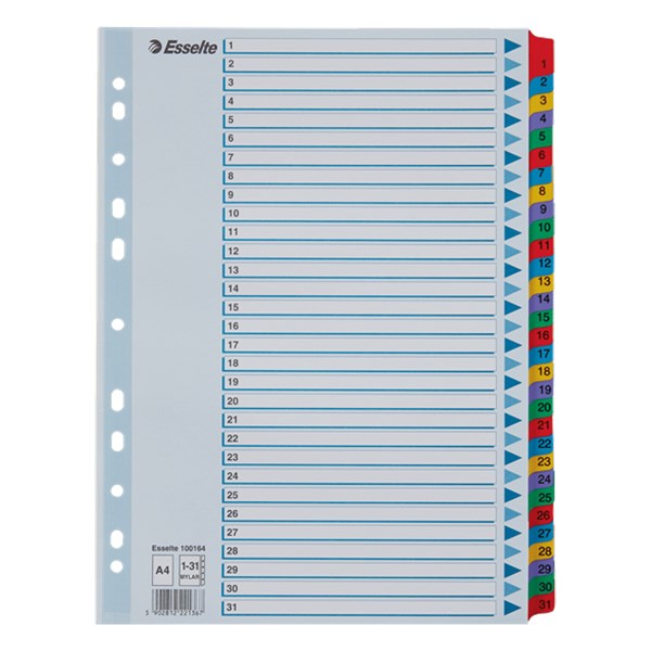 Regiszter ESSELTE Mylar A/4 laminált karton 1-31