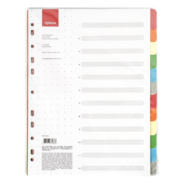 Regiszter OPTIMA A/4 karton 12 színű