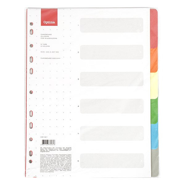Regiszter OPTIMA A/4 karton 6 színű