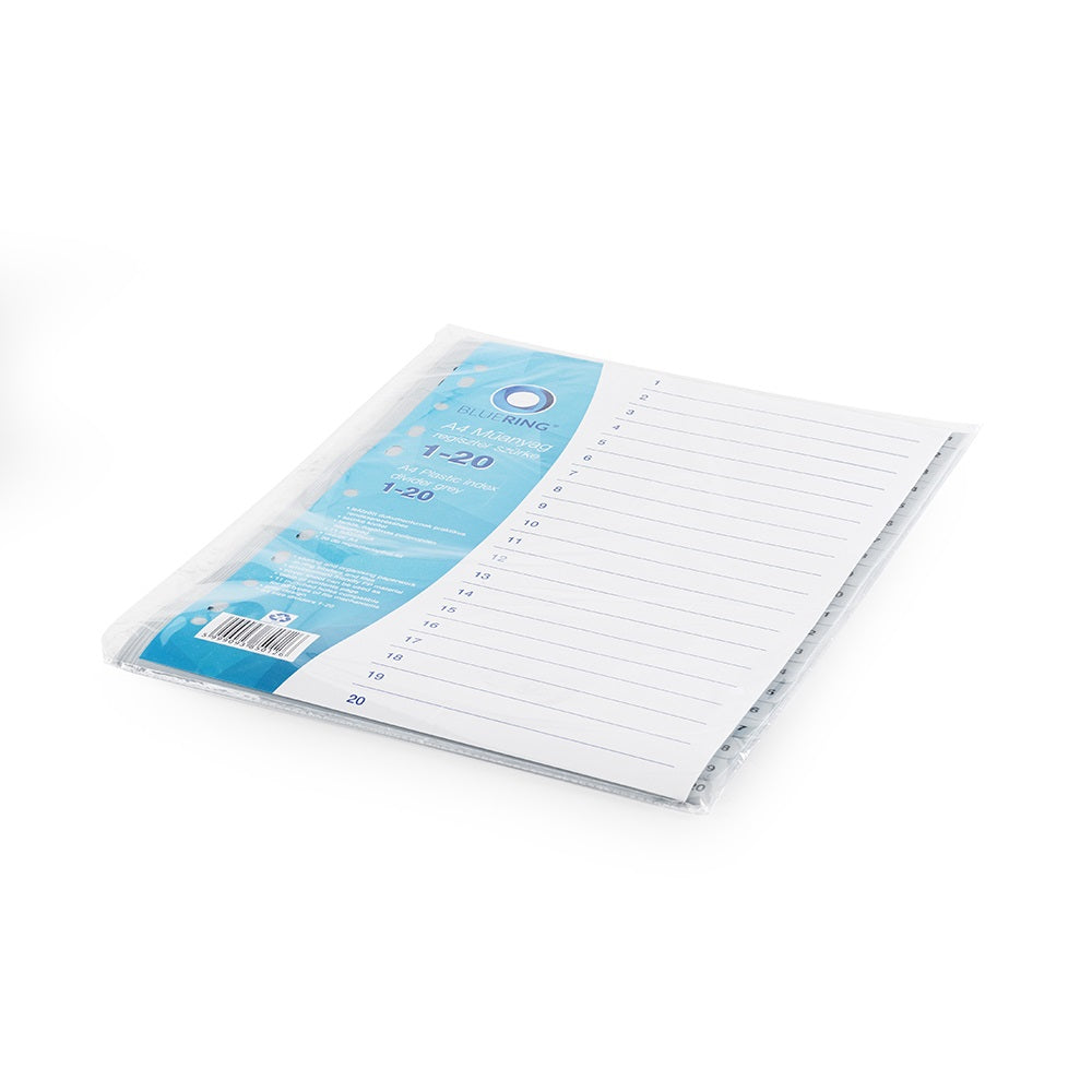 Regiszter műanyag 1-20 Bluering® szürke kép