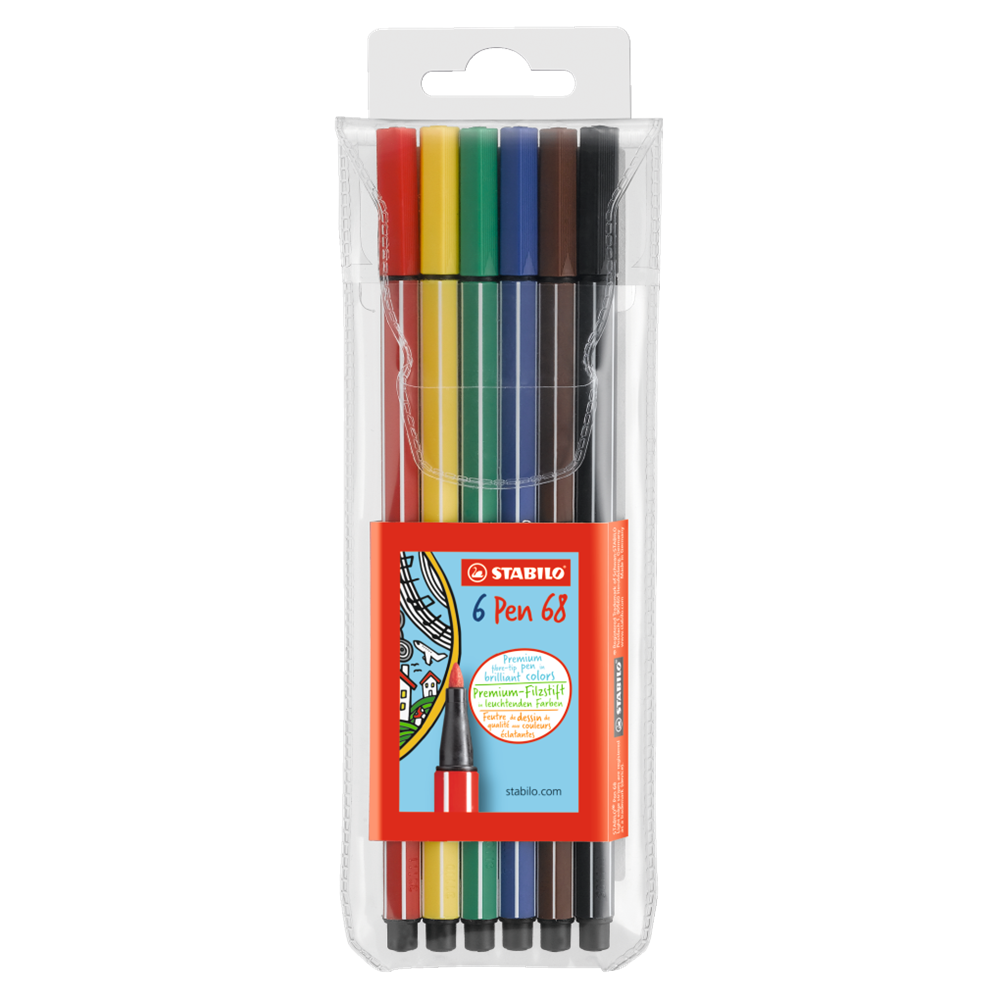 Rostirón, filctoll 1mm, M STABILO Pen 68, 6 klf. szín kép