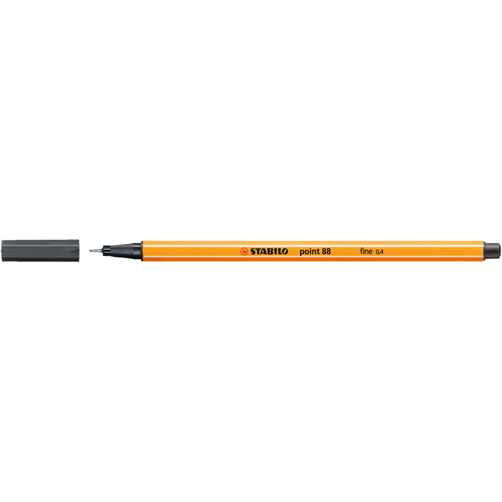 Rostirón, tűfilc 0,4mm, STABILO Point 88 mélyszürke kép