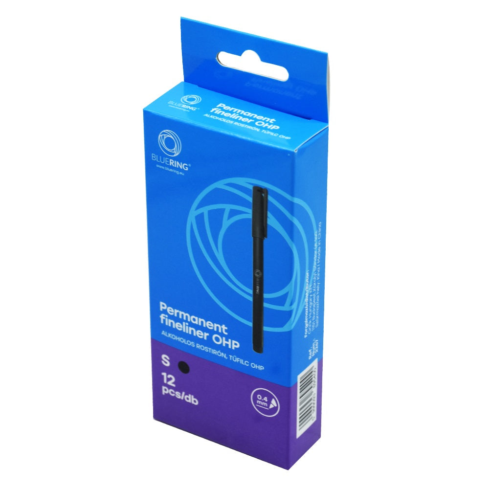 Rostirón, tűfilc alkoholos 0,4mm, OHP Bluering® S fekete kép