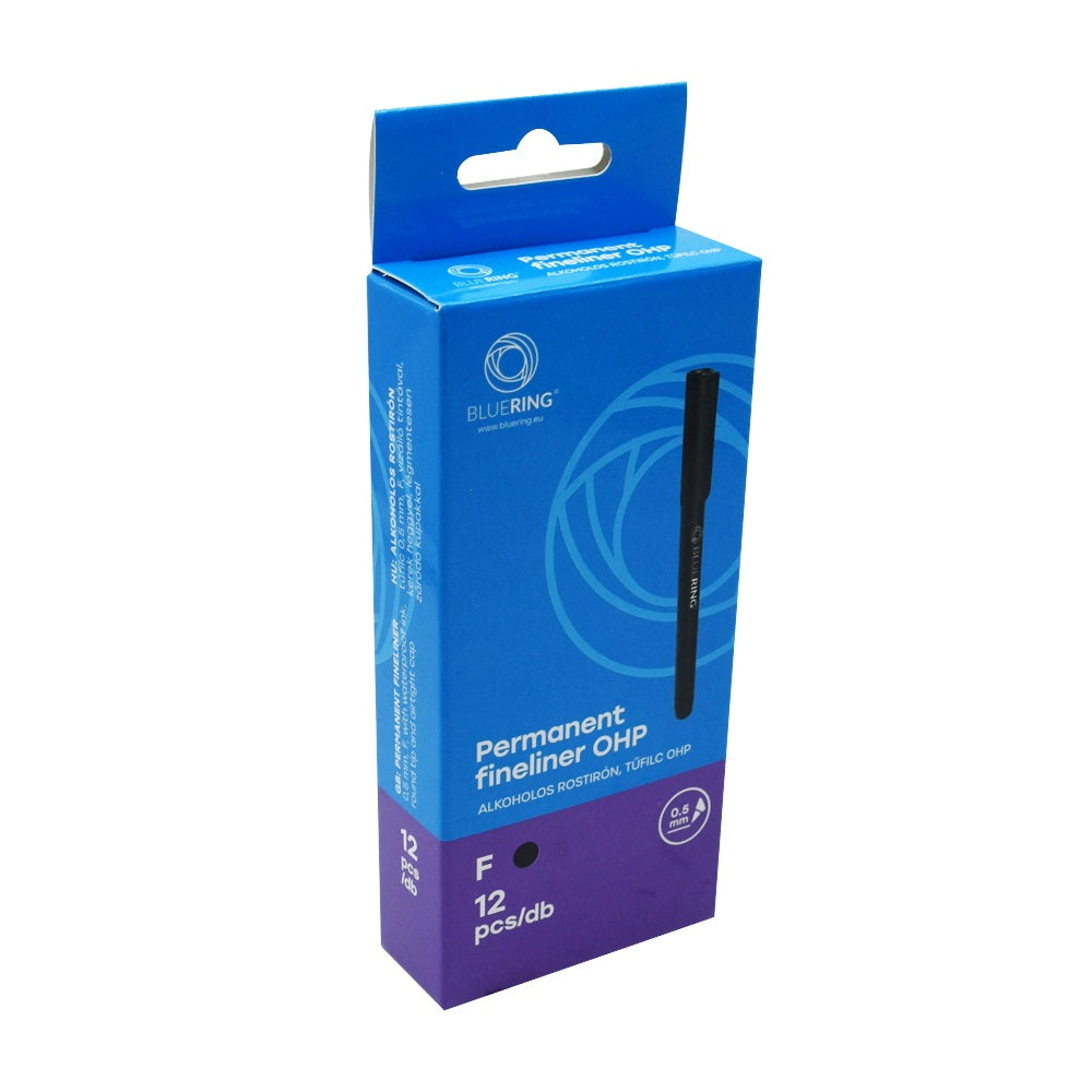 Rostirón, tűfilc alkoholos 0,5mm, OHP Bluering® F fekete kép