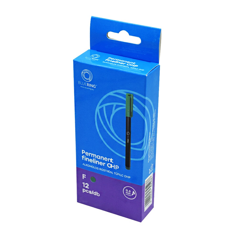 Rostirón, tűfilc alkoholos 0,5mm, OHP Bluering® F zöld kép