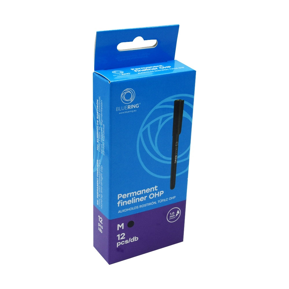 Rostirón, tűfilc alkoholos 1mm, OHP Bluering® M fekete kép