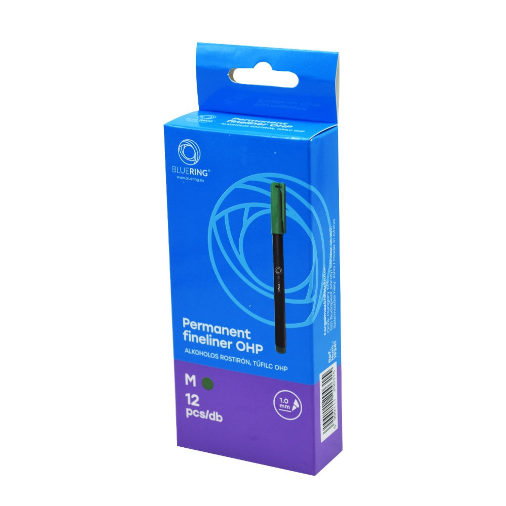 Rostirón, tűfilc alkoholos 1mm, OHP Bluering® M zöld kép