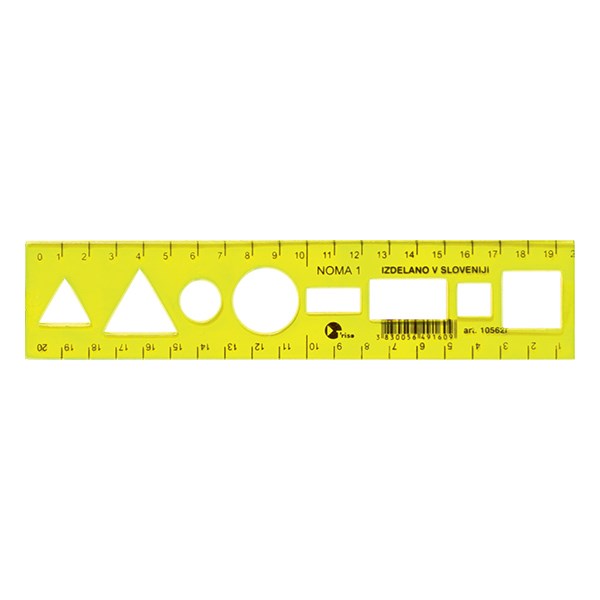Sablon vonalzó OPTIMA fluor 20cm