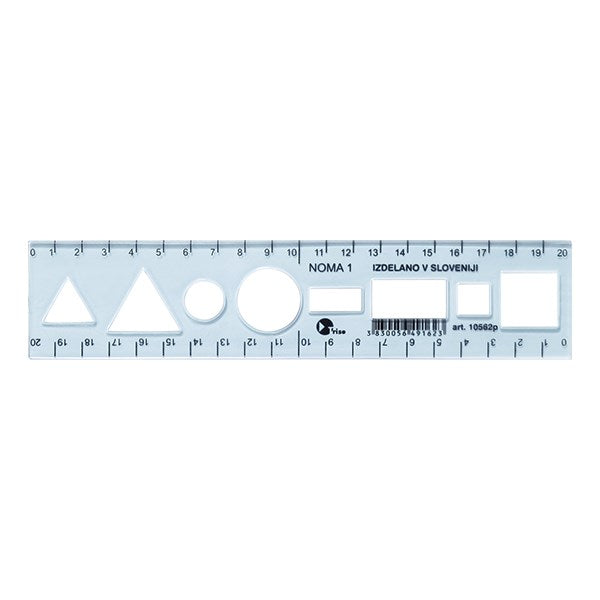 Sablon vonalzó OPTIMA kék 20cm