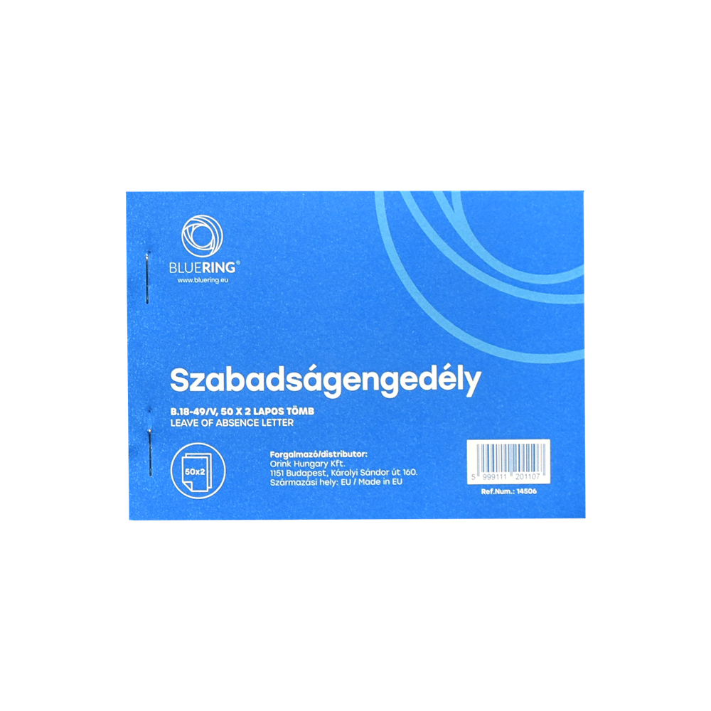Szabadságengedély A6 50x2lapos B.18-49/V Bluering® kép