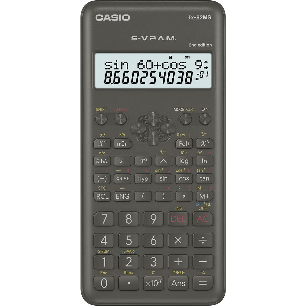 Számológép tudományos 240 funkcióss Casio FX 82 MS 2E fekete kép