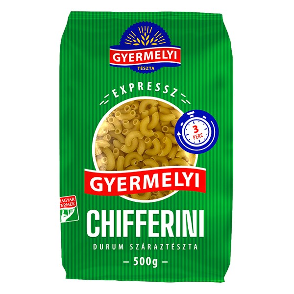 Száraztészta chifferini GYERMELYI Expressz durum 500 g