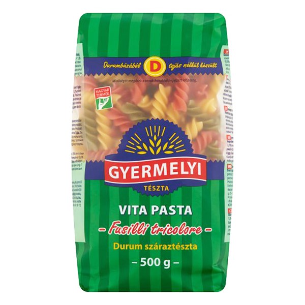 Száraztészta zöldséges orsó GYERMELYI Vita Pasta durum 500 g