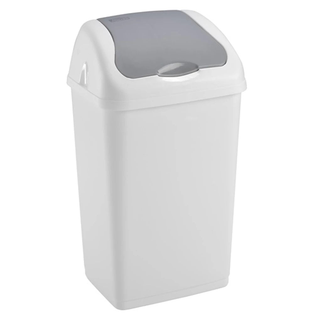 Szemetes kuka billenő fedéllel műanyag 60 literes fehér Heidrun Altea kép