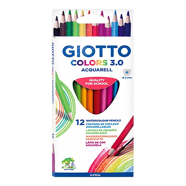 Színes ceruza GIOTTO Colors 3.0 aquarell háromszögletű 12 darabos