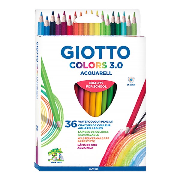 Színes ceruza GIOTTO Colors 3.0 aquarell háromszögletű 36 darabos
