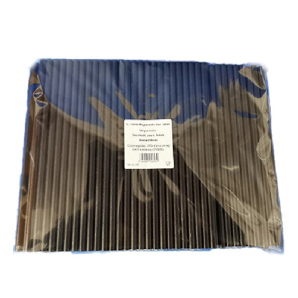 Szívószál papír fekete 8mmx230mm 250 darabos