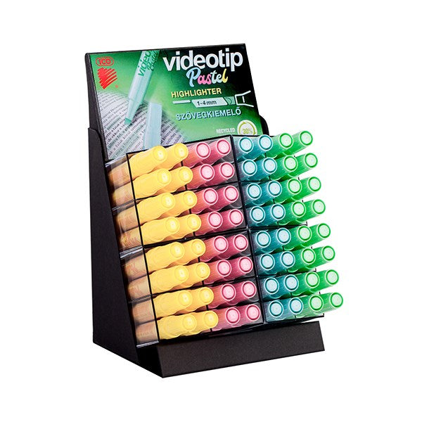 Szövegkiemelő ICO Videotip pasztell 4 szín 64 darabos