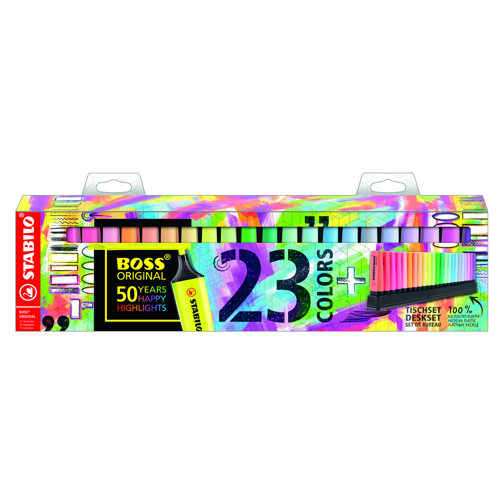 Szövegkiemelő készlet, 2-5 mm, STABILO Boss 50th Birthday 23 klf szín kép