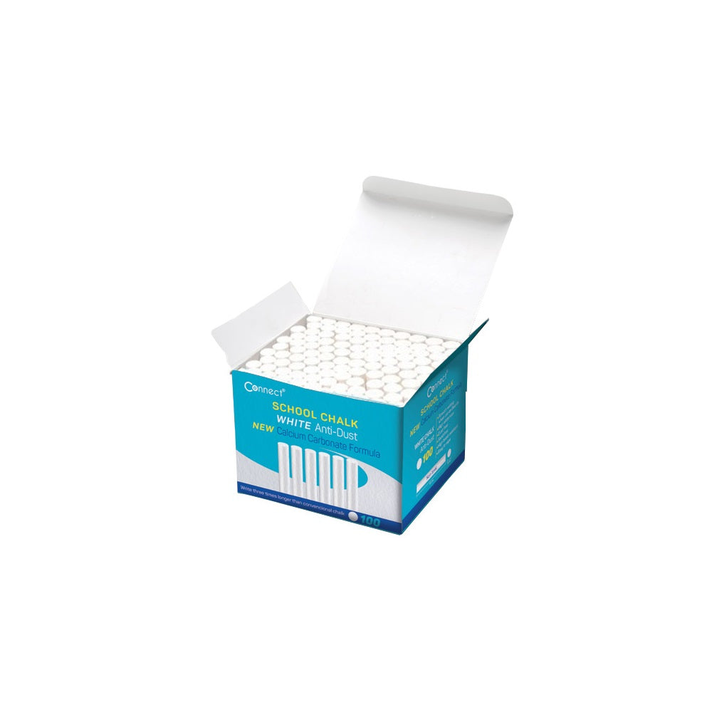 Táblakréta kerek pormentes, vastag 100 db/doboz, Connect fehér kép
