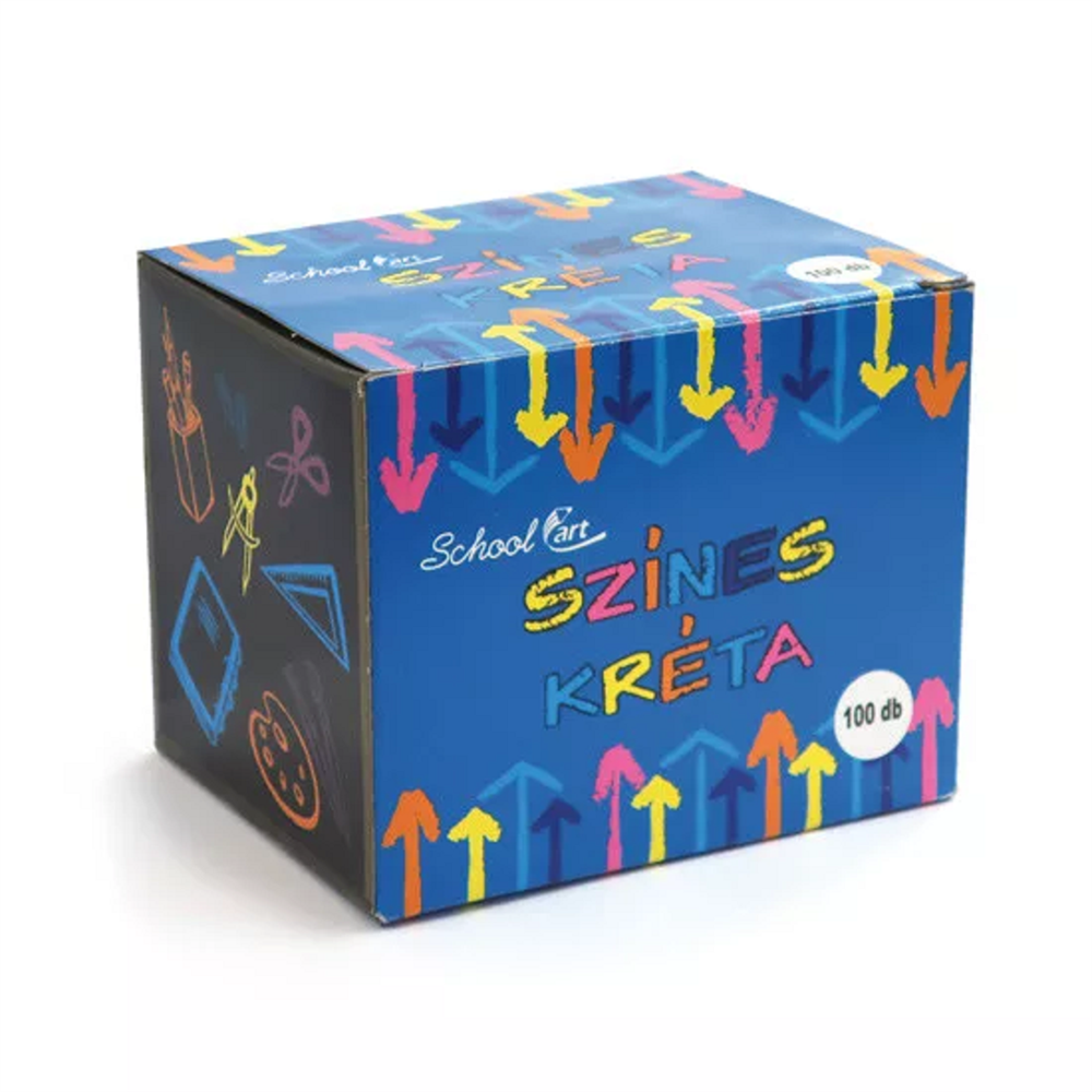 Táblakréta hengeres 100 db/doboz, vegyes színek SchoolArt kép