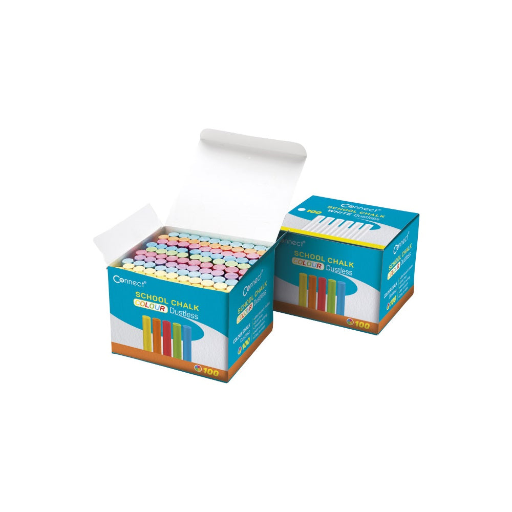 Táblakréta kerek pormentes 100 db/doboz, Connect vegyes színek kép