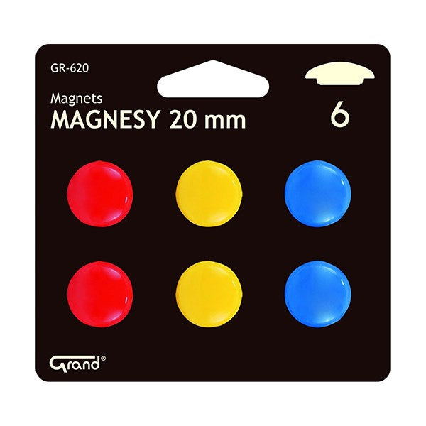 Táblamágnes GRAND 20mm 6 darabos vegyes színű