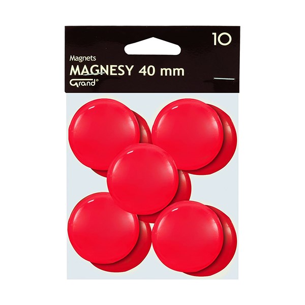 Táblamágnes GRAND 40 mm piros 10 darabos