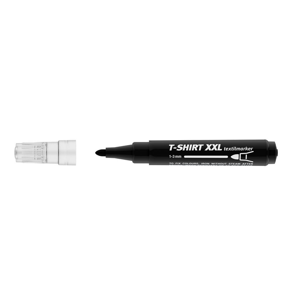 Textilmarker 1-3 mm kerek ICO T-SHIRT XXL fekete kép