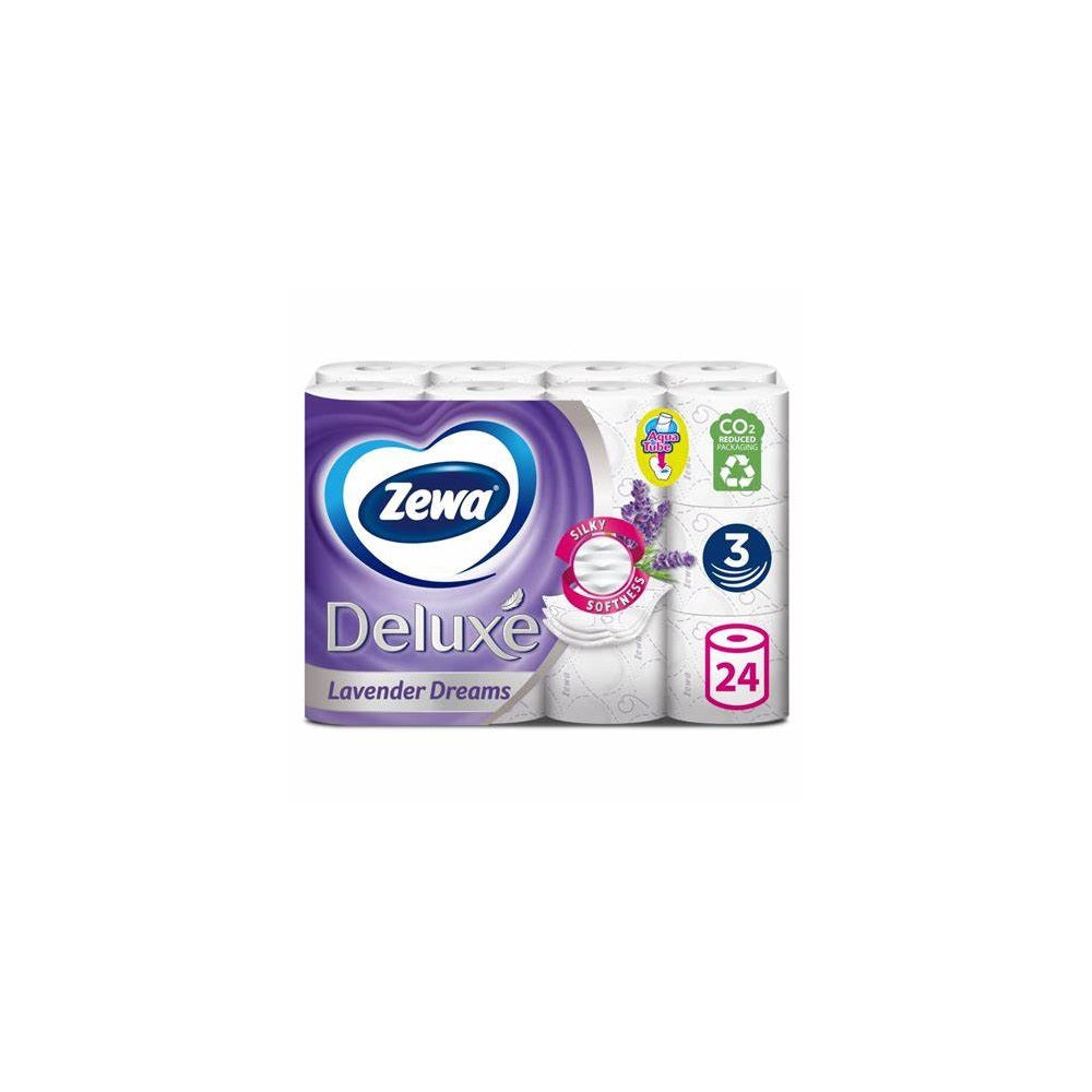 Toalettpapír 3 rétegű kistekercses 100 % cellulóz 24 tekercs/csomag Deluxe Zewa Levender Dreams kép