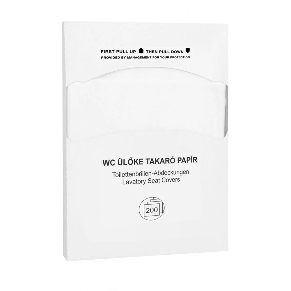 Toalettülőke takaró papír 200 lap/csomag 10 cs/karton Alpha fehér kép