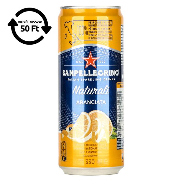 Üdítőital szénsavas SAN PELLEGRINO Aranciata narancs 0,33L DRS