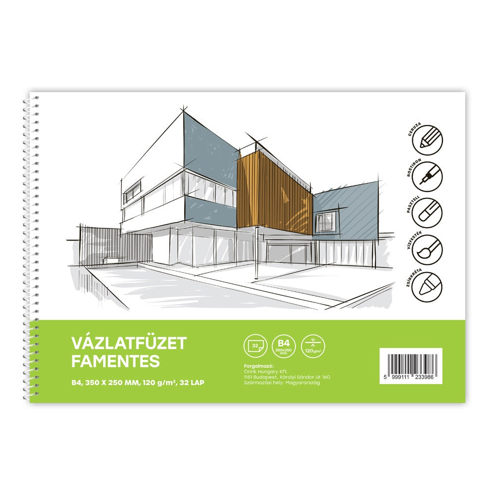 Vázlatfüzet FAMENTES B/4 32 lap 120gr. Bluering kép