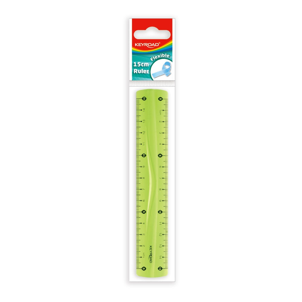 Vonalzó 15 cm, flexibilis Keyroad vegyes színek kép