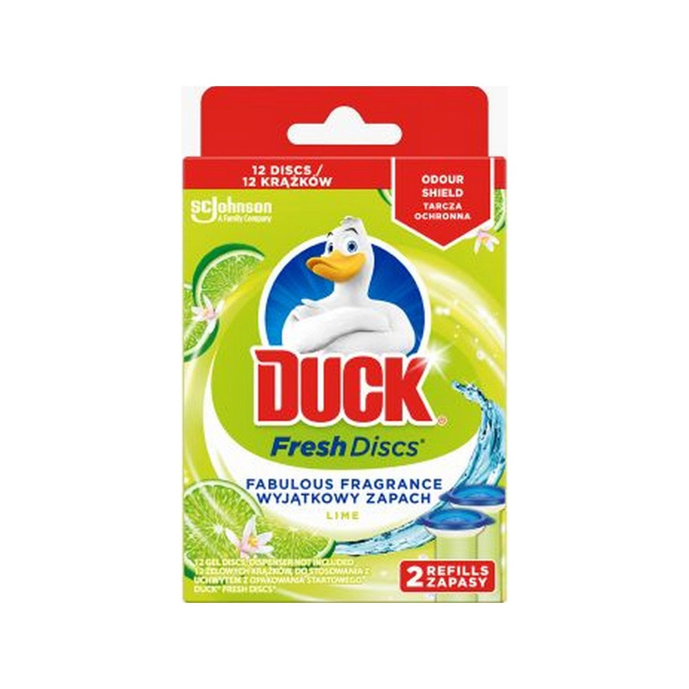 WC öbíltő korong zselés utántöltő 2 x 36 ml Fresh Discs Duck® Lime kép