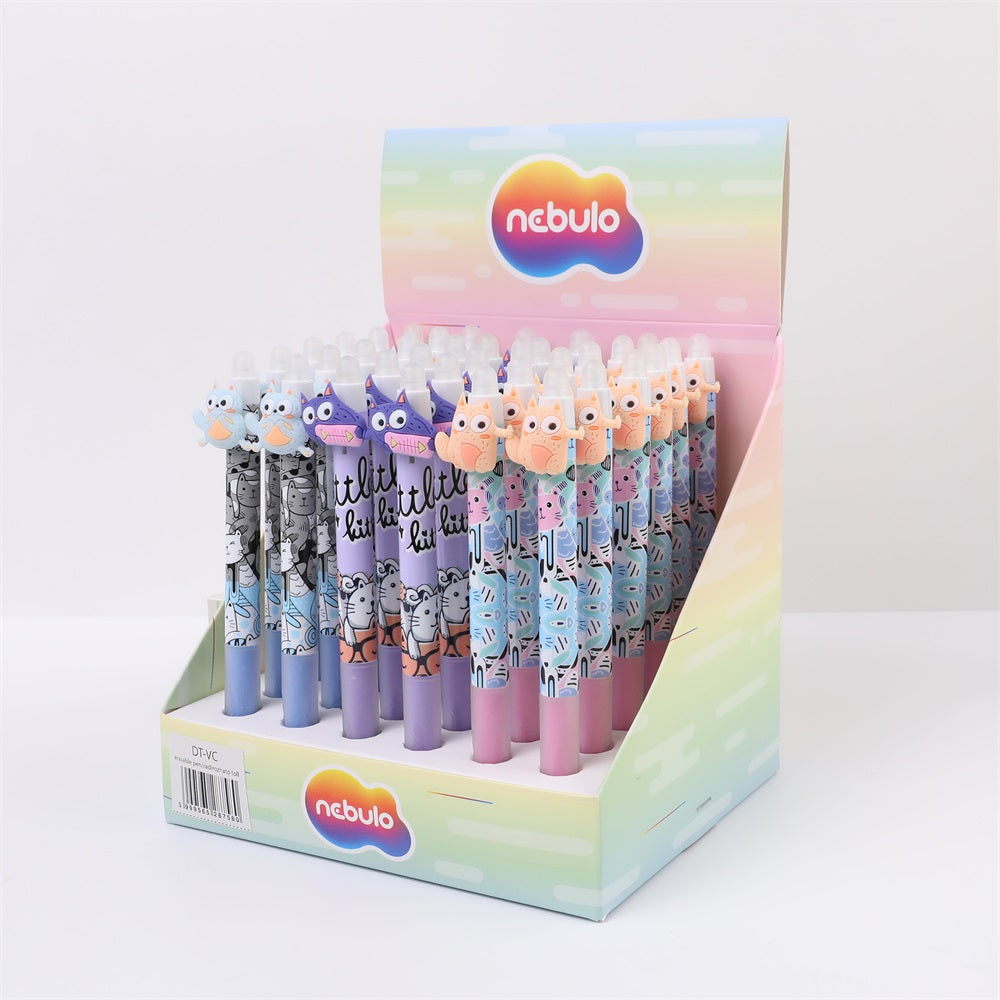 Zseléstoll radírozható, Vicces Cicák, 36 db/display Nebulo kép