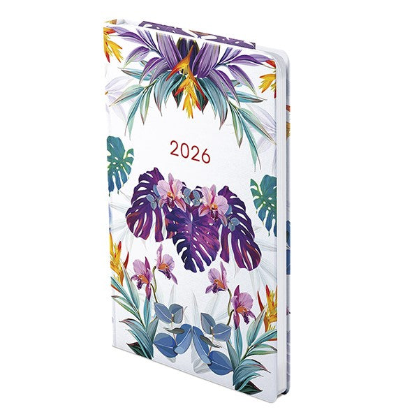 Határidőnapló TOPTIMER Joy J018 A/5 heti fehér lapos keskenyített Pálma 3D 2026. kép