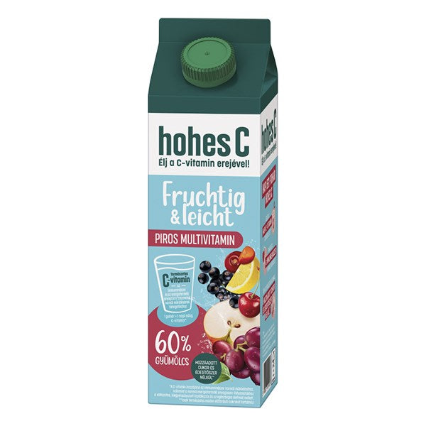 Gyümölcslé HOHES C Plus Fruchtig&Leicht Piros Multivitamin 60% 1L kép