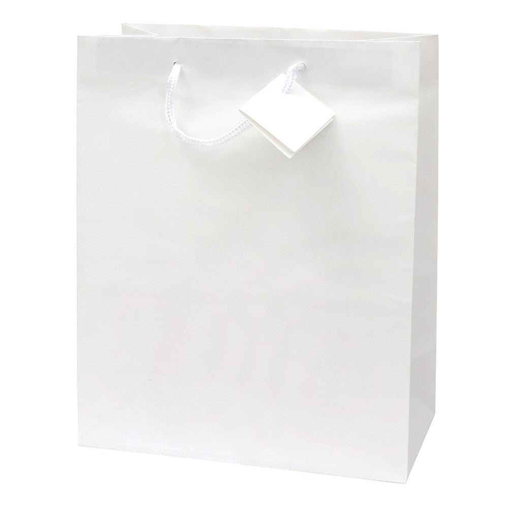 Dísztasak CREATIVE Special Simple L 26cm x 32cm x 12 cm egyszínű fehér zsinórfüles kép