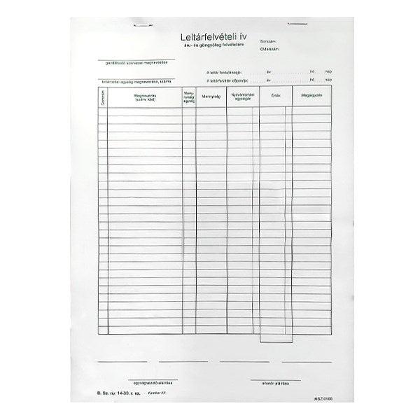 Nyomtatvány leltárfelviteli ív áru és göngyöleg felvételére VECTRALINE 50x3 kép