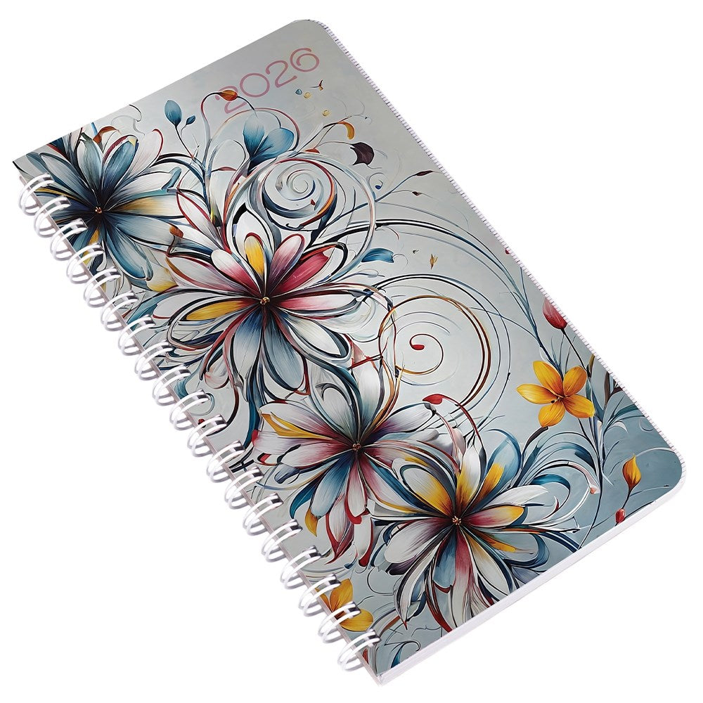 Határidőnapló REALSYSTEM SP2 spirál A/6 heti fehér lapos absztrakt 2026. kép