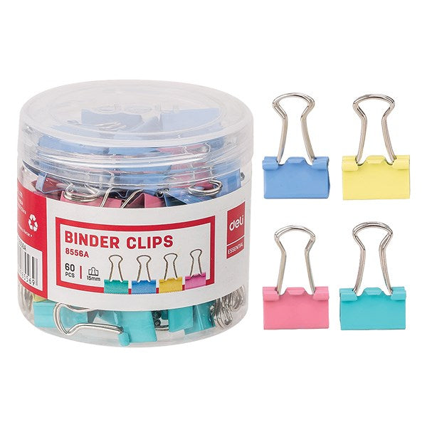 Binder csipesz DELI 15 mm színes 60 darabos kép